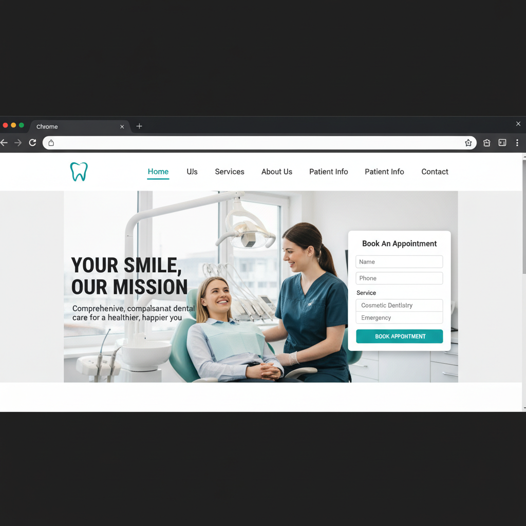 Dental website mockup