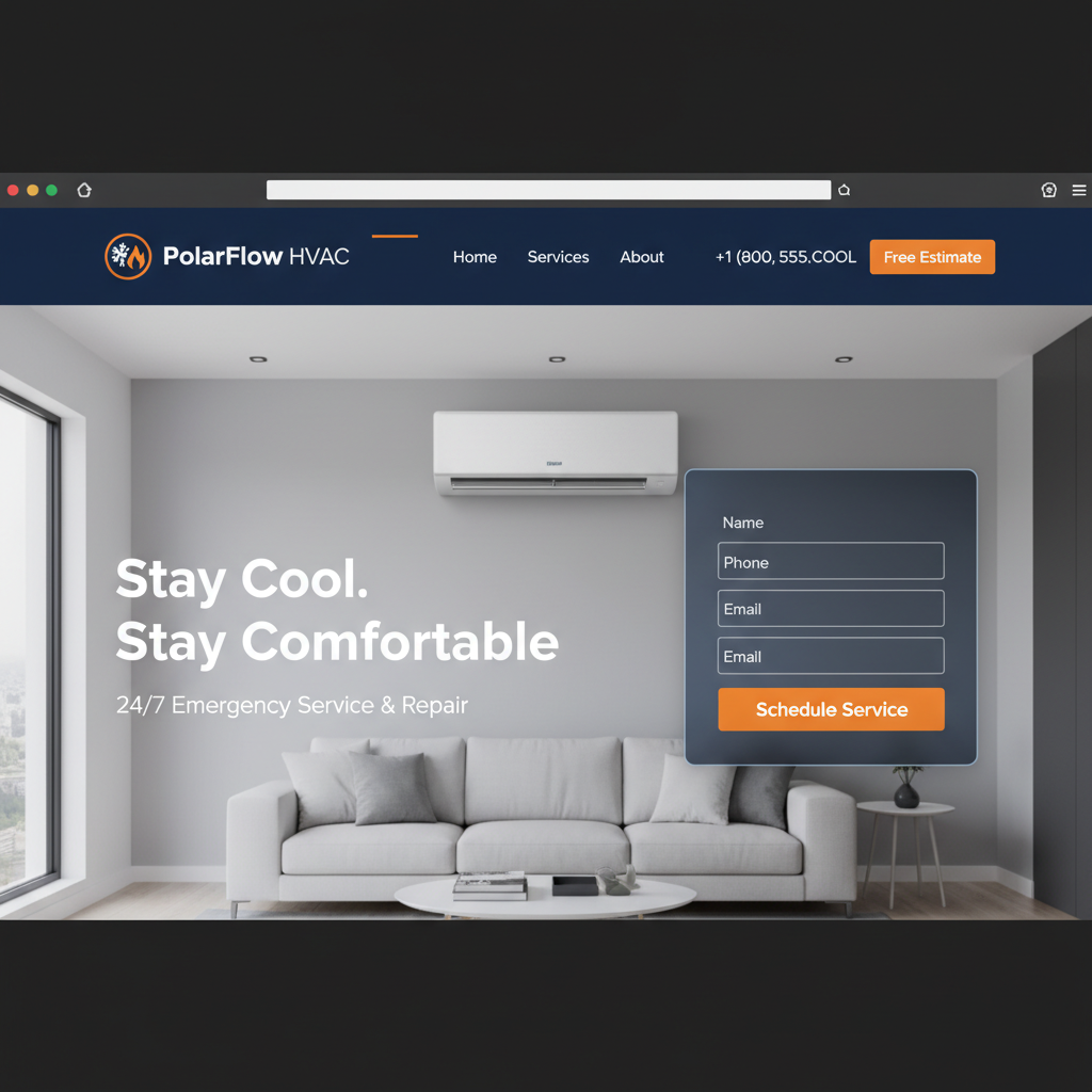 HVAC website mockup