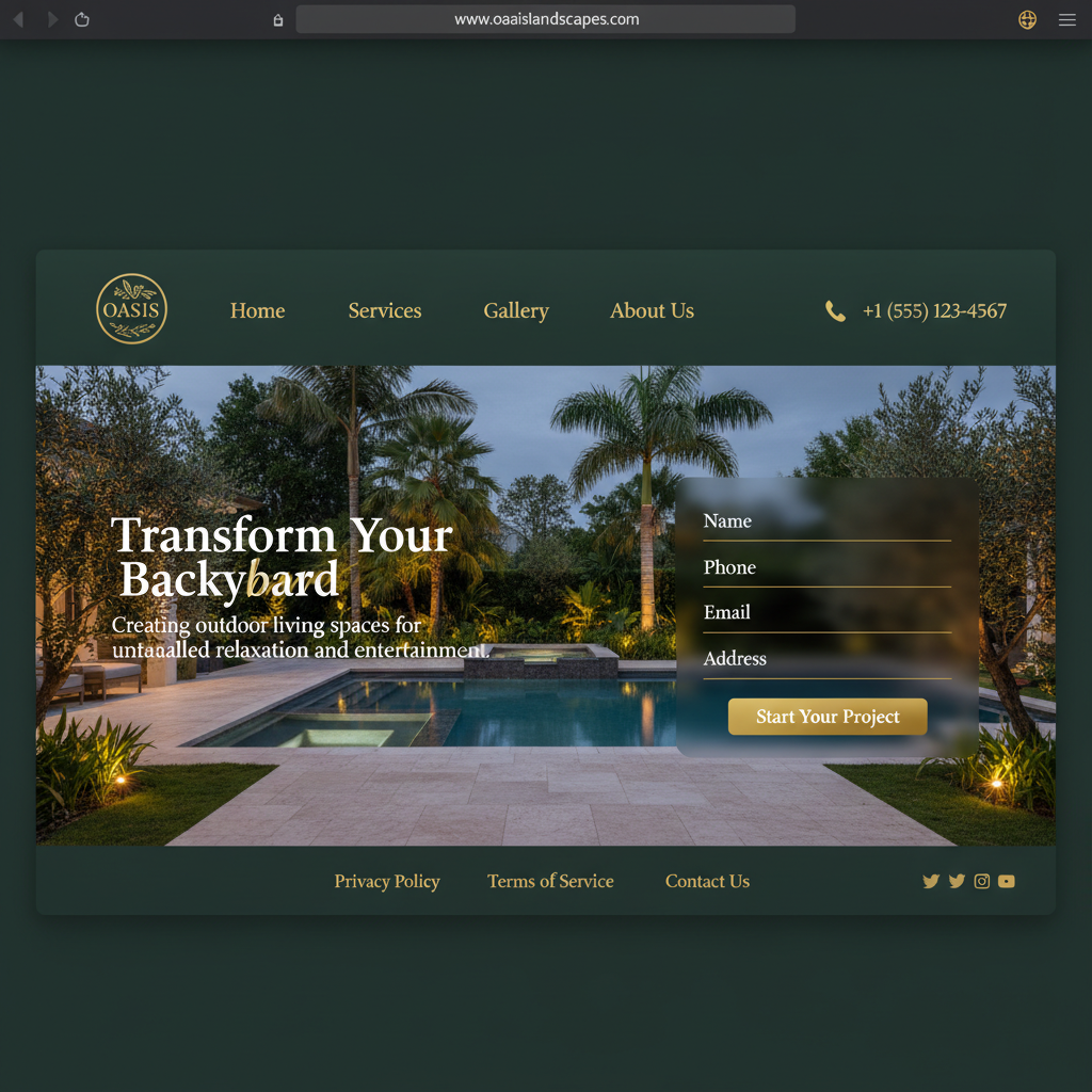 Landscaping website mockup